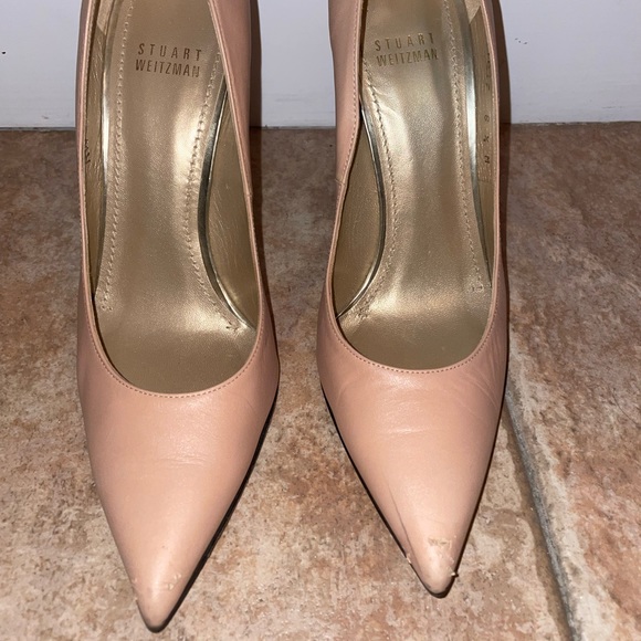 Stuart Weitzman Nude Leather Heels - Picture 2 of 8